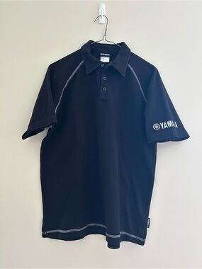 Yamaha Black Polo with Contrast Stitching